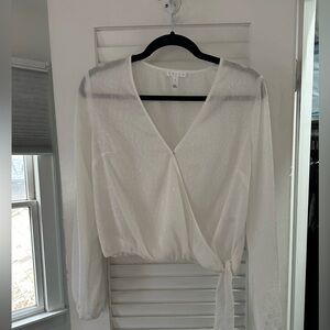 White Sheer Wrap Top
